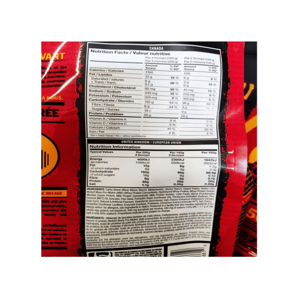 MUTANT MASS GAINER 2270g MASA WPC WPI Węglowodany Białko