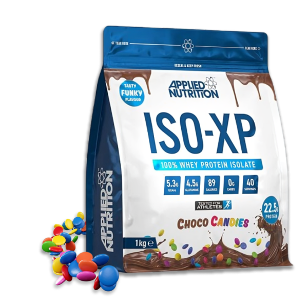 Applied Nutrition – ISO-XP, Izolat białka WPI, Cukierki czekoladowe, 1000g